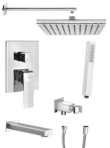 RITMO zestaw prysznicowy podtynkowy z baterią podtynkową, 3 wyjścia, chrom