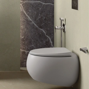 Zestaw CLOUD Miska WC podwiesz. Rimless 56x40 cm biały połysk & deska WC W/O biały mat