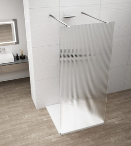 ESCA CHROME jednoczęściowa kabina przysznicowa Walk-In, szkło Flute, 1300 mm