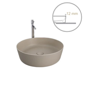 FEELING Umywalka nablatowa okrągła  42 cm cappuccino mat (514) (Wycofywana, starsza wersja rant 12mm)