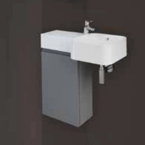 Zestaw PETIT Umywalka kwadrat L z otworem, szafkaJOY szary