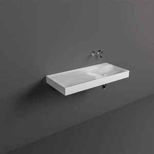 REMAL Umywalka podwieszana & nablatowa 101 X 46 cm L blat z lewej strony biały połysk