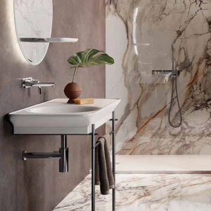 VALET Umywalka podwieszana & nablatowa 92 x 50,5 cm blat P biały połysk