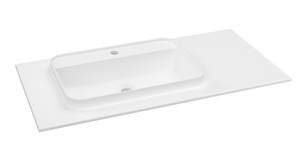 BRAHEA umywalka 101x51,5cm, (80+20cm) Rockstone, prawy, biały mat