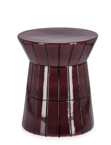 BIZZOTTO Stolik kawowy ABBES BORDEAUX 45 cm – terracotta, ręcznie wykonany, design eklektyczny