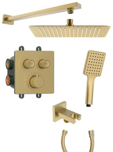 SMART SELECT zestaw prysznicowy podtynkowy termostatyczny, 2 wyjścia, wyjście, złoto mat