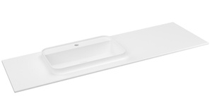 BRAHEA umywalka 146,6x51,5cm, Rockstone, lewy, biały mat