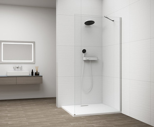 ESCA CHROME jednoczęściowa kabina przysznicowa Walk-In, montaż przy ścianie, szkło czyste, 1200 mm