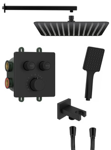 SMART SELECT zestaw prysznicowy podtynkowy termostatyczny, 2 wyjścia, wyjście, czarny mat