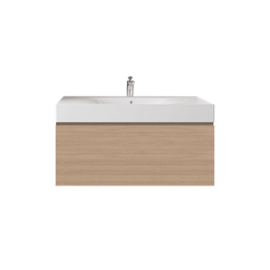 Zestaw DES Umywalka z otworem & Szafka UNO Joy podumywalkowa podwieszana 100 SCANDINAVIAN OAK