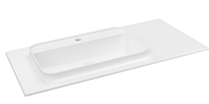 BRAHEA umywalka 96,6x51,5cm, Rockstone, lewy, biały mat