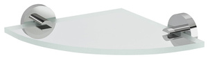X-ROUND szklana półka narożna, ćwierćokrąg 200x200mm, chrom/szkło czyste