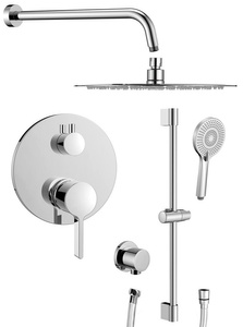 ICONIC zestaw prysznicowy z baterią podtynkową, 2 wyjścia, przesuwny uchwyt prysznica, chrom