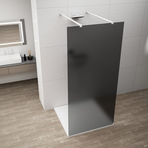 ESCA WHITE MATT jednoczęściowa kabina przysznicowa Walk-In, szklo dymione, 1300 mm