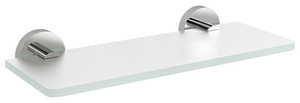 X-ROUND półka szklana 300mm, chrom/szkło mleczne