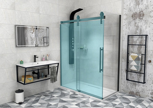 VOLCANO BLACK ścianka boczna 900 mm, szkło czyste