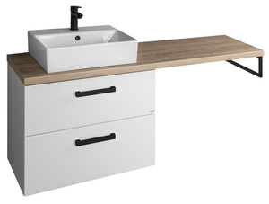 VEGA zestaw łazienkowy,szerokość 125 cm, biały/dąb platin