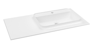 BRAHEA umywalka 101x51,5cm (30+70cm), Rockstone, prawy, biały mat