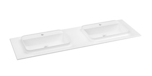 BRAHEA umywalka podwójna 161x51,5cm (80+80cm), Rockstone, biały mat