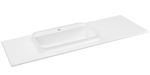 BRAHEA umywalka 131,6x51,5cm, Rockstone, lewy, biały mat