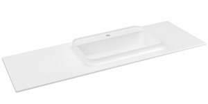 BRAHEA umywalka 131,6x51,5cm, Rockstone, prawy, biały mat