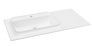 BRAHEA umywalka 101x51,5cm (70+30cm), Rockstone, lewy, biały mat