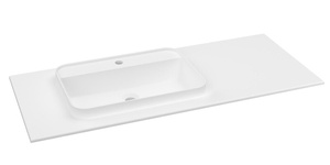 BRAHEA umywalka 121x51,5cm (90+30cm), Rockstone, lewy, biały mat