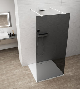 ESCA WHITE MATT jednoczęściowa kabina przysznicowa Walk-In, szklo dymione, 1100 mm