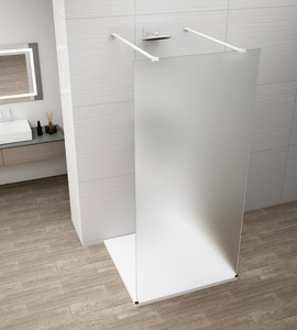 ESCA WHITE MATT jednoczęściowa kabina przysznicowa Walk-In, szkło matowe, 1500 mm
