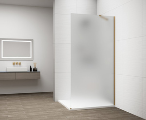 ESCA GOLD MATT jednoczęściowa kabina przysznicowa Walk-In, montaż przy ścianie, szkło matowe, 1000 mm
