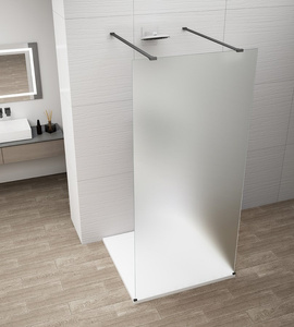 ESCA BLACK MATT jednoczęściowa kabina przysznicowa Walk-In, szkło matowe, 1500 mm