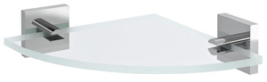 X-SQUARE szklana półka narożna, ćwierćokrąg 200x200mm, chrom/szkło czyste