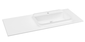 BRAHEA umywalka 121x51,5cm (30+90cm), Rockstone, prawy, biały mat