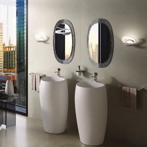 CLOUD Umywalka wolnostojąca okrągła 50x47cm z otworem biały mat