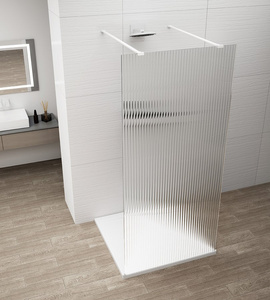 ESCA WHITE MATT jednoczęściowa kabina przysznicowa Walk-In, szkło Flute, 1300 mm