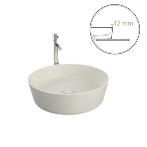 FEELING Umywalka nablatowa okrągła  42 cm beż mat (505) (Wycofywana, starsza wersja rant 12mm)