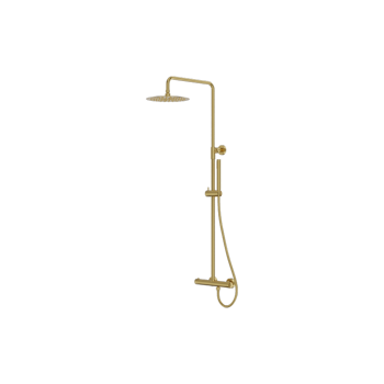 Natynkowy zestaw prysznicowy termostatyczny z deszczownicą Orion Brushed Gold