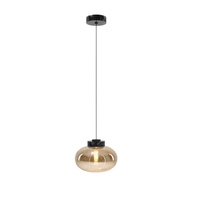 MAXLIGHT P0516 LAMPA WISZĄCA MOONSTONE AMBER GLASS+BLACK MARBLE