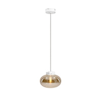 MAXLIGHT P0518 LAMPA WISZĄCA MOONSTONE AMBER GLASS+WHITE MARBLE