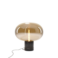 MAXLIGHT T0058 LAMPA STOŁOWA MOONSTONE AMBER GLASS + BLACK MARBLE