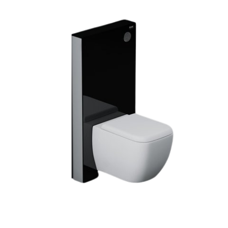ECOFIX Zestaw natynkowy Monoblok czarny do miski WC podwieszanej