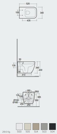 FEELING METROPOLITAN Miska WC podwieszana Rimless biały mat (500)