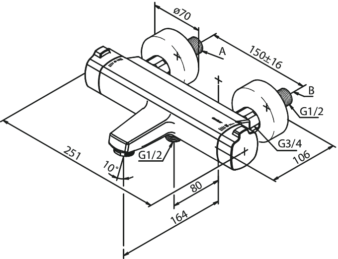 Thermixa 700 termostat wannowo-prysznicowy chrom