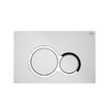 ECOFIX Przycisk biały okrąg (obrys chrom) W-CH-W